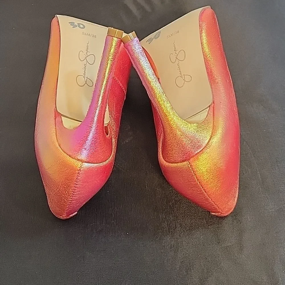 BRAND NEW JESSICA SIMPSON CASSANI POINTED TOE RAINBOW MULTI WOMEN"S PUMP SHOE G1 - Picture 9 of 16